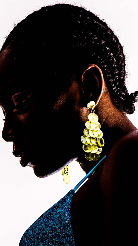 Brinco Madrepérola Verde Uva