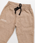 Calça Menino Jogger Sarja Tipo Malha Bolso Sobreposto Bege