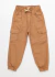 Calça Jogger Cargo Sarja Marrom Menino