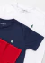 Kit Base Camiseta Básica Vermelho + Marinho + Branco na internet