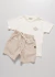 Conjunto Menino Camiseta + Bermuda Listrada Areia - comprar online