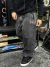 Calça Jeans Baggy Trip Side Chora Agora Preto Estonado na internet