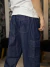 Calça Jeans FireApparel Balão Cargo Bordado Azul Forte - loja online
