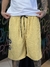 Bermuda Veludo Chronic Yin-Yang Bordada Amarelo Pastel na internet
