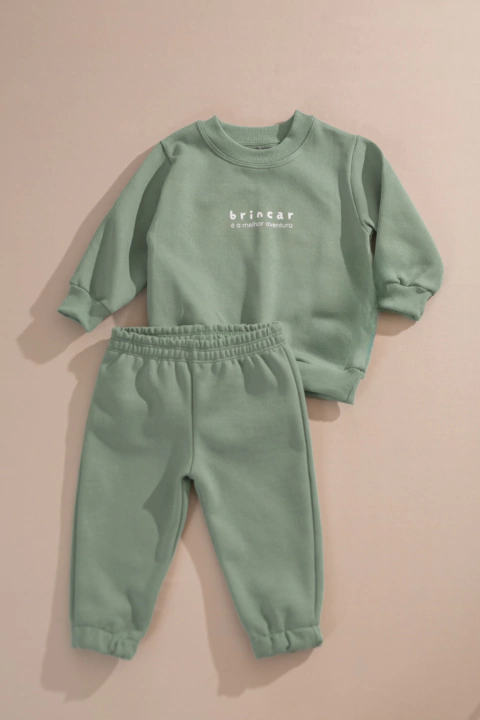 CONJUNTO MOLETOM PELUCIADO - MENTA - comprar online