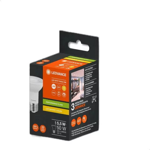 Dimerizável PAR20 5,5W 2700K 525lm 127V E27 - Ledvance