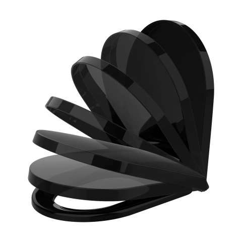 Tampa de Vaso Deca Carrara Termofixo Soft Close Preto Fosco - comprar online