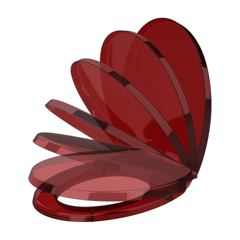 Tampa de Vaso Universal Solution PP Soft Close Cristal Vermelho - comprar online