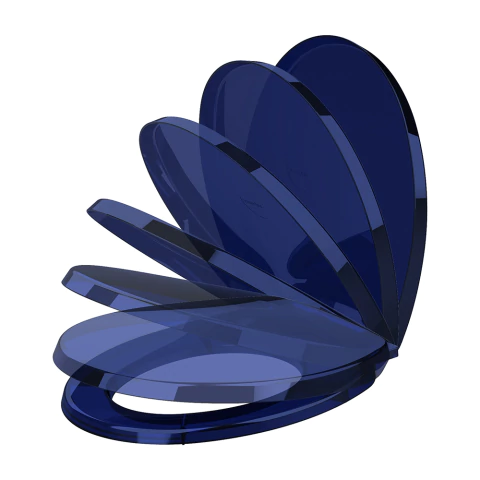 Tampa de vaso Universal Solution PP Soft Close Cristal Azul - comprar online