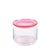 Frasco plano de 500 cc con tapa rosa, ideal para almacenamiento.