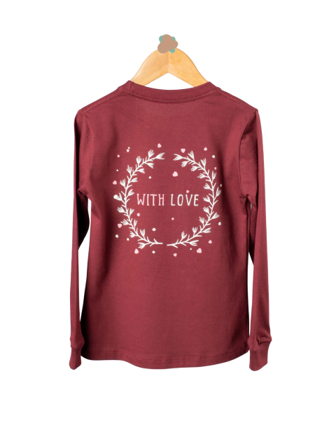 Camiseta LOVE - ciruela
