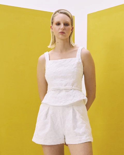 SHORT BRANCO JACQUARD - comprar online