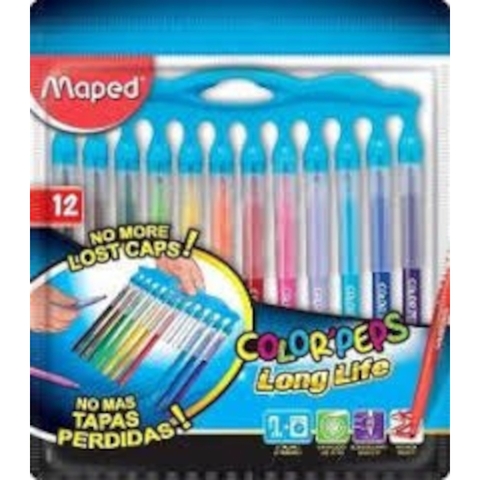 MARCADOR MAPED PEPS X 12 LONG TAPA UNICA