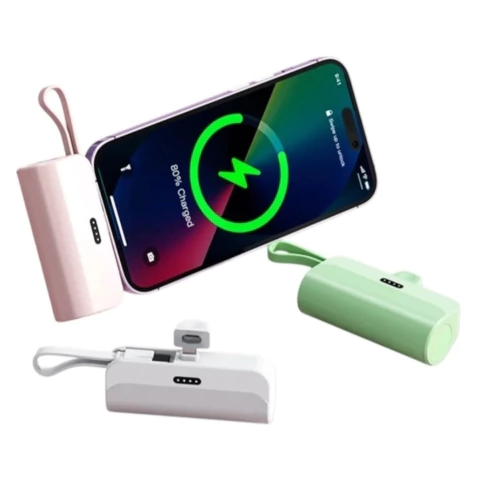 CARGADOR IBI MINI 2 EN 1 IPHONE Y TIPO C BLANCO