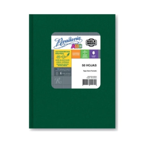 CUADERNO RIVADAVIA 19X23 ABC 48HS R VERDE AULA