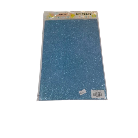 GOMA EVA GLITTER A4 IBI X5 CELESTE
