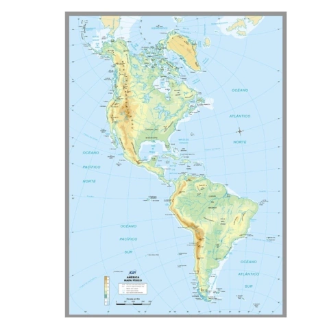MAPA LAMINADO 60X40 AMERICA FISICO POLITICO SIMPLE