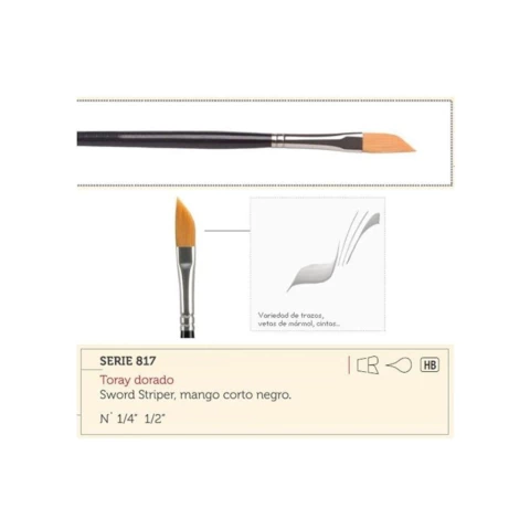 PINCEL CASAN S 817 N 1/2 TORAY DORADO SWORD STRIPER-M/CORT