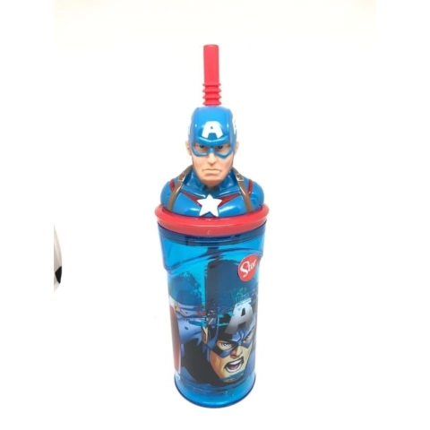 CAPITAN AMERICA VASO CON SORBETE Y FIGURA ARRIBA