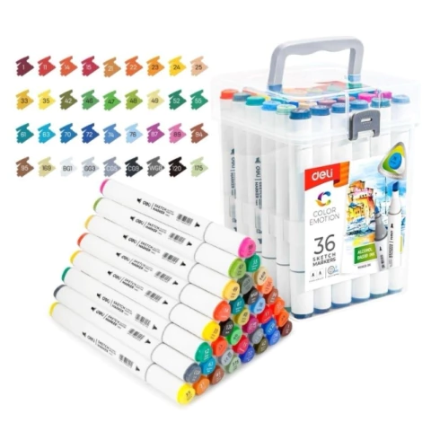 MARCADOR DELI SKETCH DOBLE PUNTA AL ALCOHOL X 36 BOX