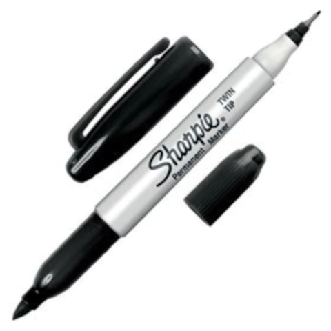 MARCADOR SHARPIE INDELEBLE DOBLE PUNTA NEGRO PERMANENTE