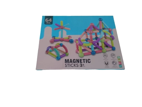 BARRA MAGNETICA 64PCS JUEGO PARA NIÑOS