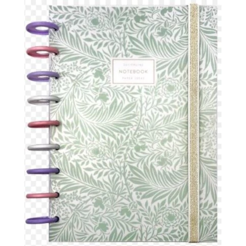 CUADERNO DECORLINE INTELIGENTE 18X25 FLORES VERDE PASTEL 1834-100