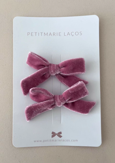 Dupla de Laços // Veludo Rosa Plum - comprar online