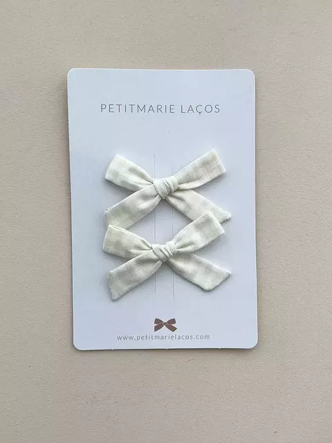 Dupla de Laços Petite// Vichy creme