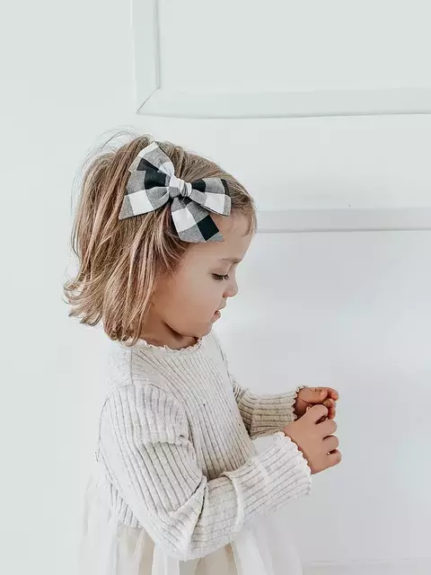 Laço Classic G // Vichy Branco e Preto - comprar online