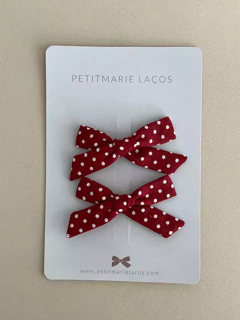 Dupla de Laços Petite // Vermelho Poá