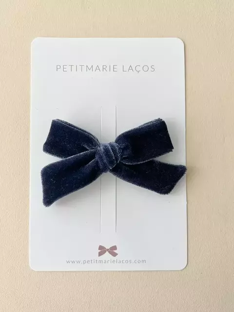 Laço Veludo M // Azul Marinho - comprar online