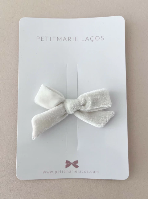Laço Petite// Veludo Off White - comprar online