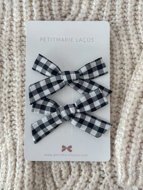 Dupla Petite Médio // Vichy Preto & Branco - comprar online