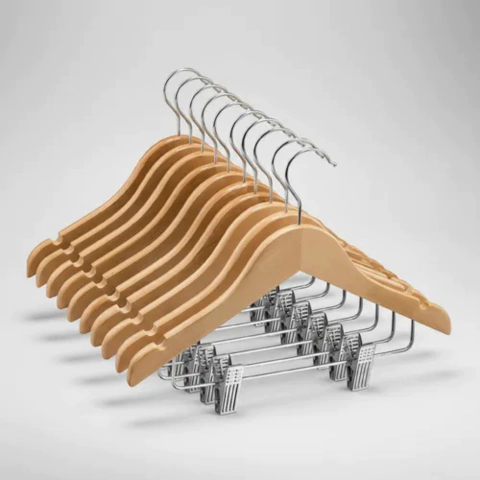 Percha Madera con Broche x10 (CONSULTAR PRECIO POR MAYOR)