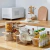 Canasto rectangular de acrilico con bamboo 32x20x14 cm - comprar online