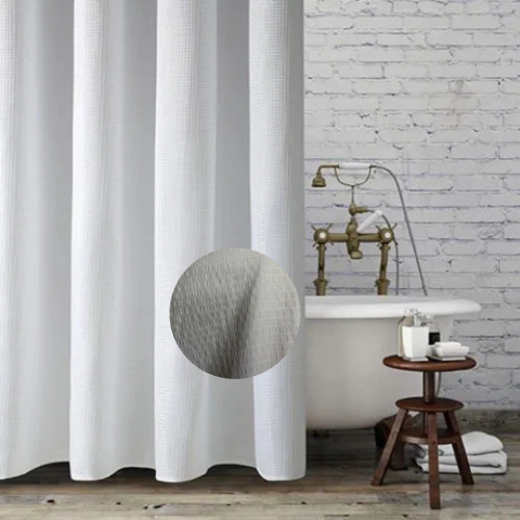 Cortina Baño Blanco Geometrica - comprar online