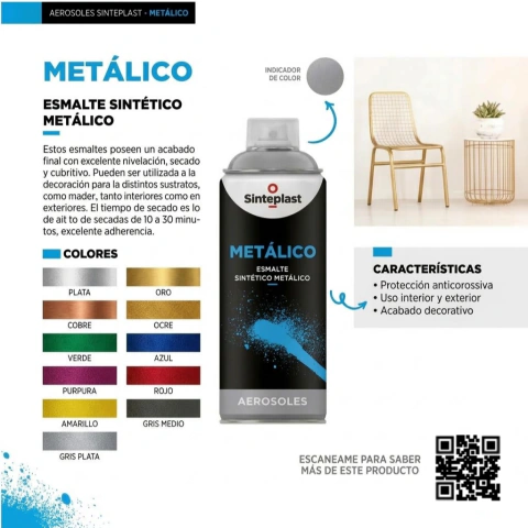 Aerosol Metalico 440 cm3 Brillospray Sinteplast