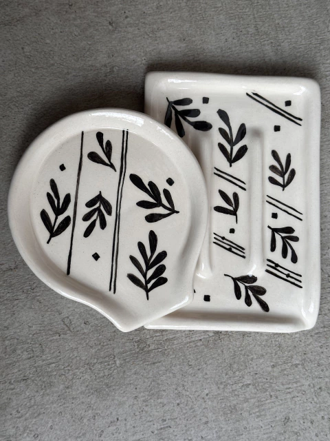 SET escurridor + apoya cuchara ~ TRENTO negro - comprar online