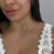 Choker dupla ponto de luz turquesa