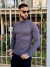 Camiseta Slim Masculina Canelada Gola Alta Manga Longa Chumbo na internet