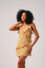 Vestido Curto babado de alça Bege Jade