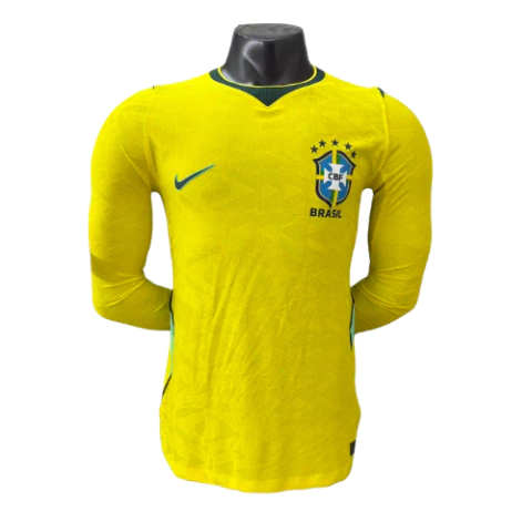Camisa Brasil 2026 Nike Amarelo e Verde – Modelo Jogador Manga Longa | Copa do Mundo