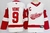Camisa NHL Detroit Red Wings Fanatics Away Premium Branca – vista frontal com logo dos Red Wings