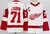 Camisa NHL Detroit Red Wings Fanatics Away Premium Branca – vista frontal com logo dos Red Wings