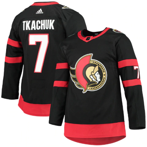 Camisa NHL Ottawa Senators Jersey Preta – vista frontal com logo dos Senators
