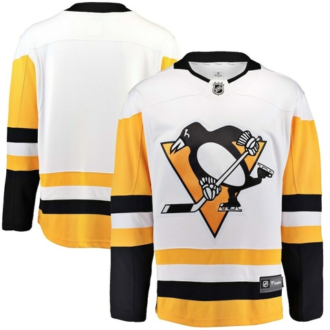 Camisa NHL Pittsburgh Penguins Branca – vista frontal com logo dos Penguins