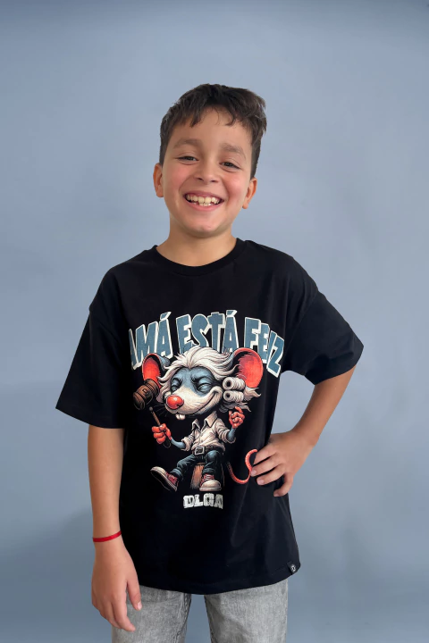 OLGA KIDS - Remera negra MAMA LAUCHA - comprar online