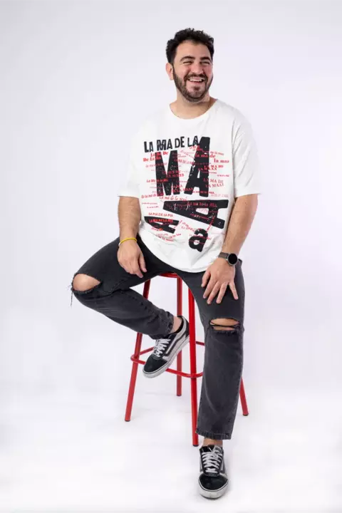 REMERA LA MÁ DE LA MÁ FRASES - Blanco - Olga Store