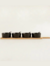 Set x 4 COPETINEROS CERAMICA NEGRA CON BASE BAMBOO Y CHUCHARAS - Maison Bruné